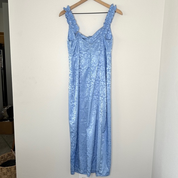 Show Me Your Mumu Jumpsuit Light Blue Floral Sz M NWT Wide Leg USA MADE feminine - Picture 6 of 7